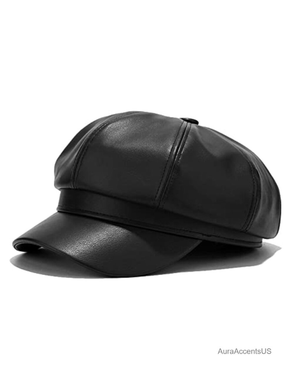 PU Leather Newsboy Cap Paperboy Newsie Cabbie Hat